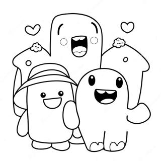 Cute Domo With Friends Coloring Page 61434-48618