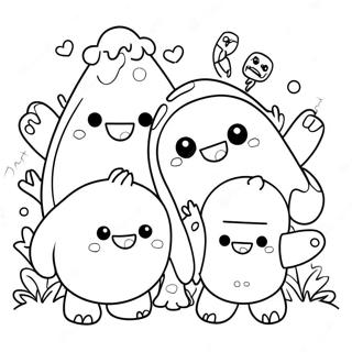 Cute Domo With Friends Coloring Page 61434-48619