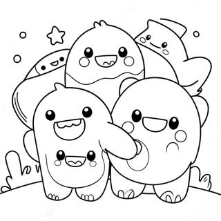 Cute Domo With Friends Coloring Page 61434-48620