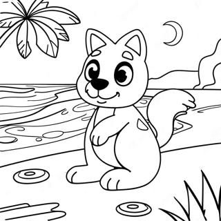 Bluey Beach Coloring Pages