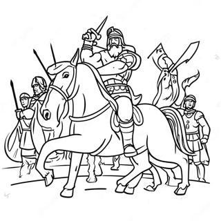 Epic Battle Scene Coloring Page 61524-48677