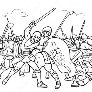 Epic Battle Scene Coloring Page 61524-48679