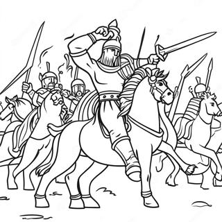 Epic Battle Scene Coloring Page 61524-48680