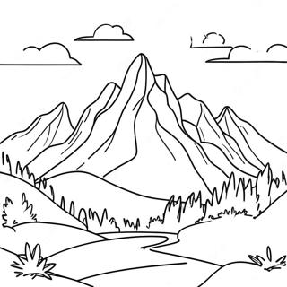 Majestic Mountain Range Coloring Page 61544-48697