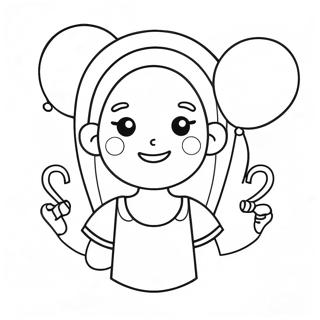 Hannah With Colorful Balloons Coloring Page 61564-48733