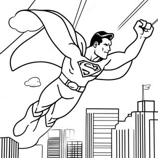 Superhero Superman Flying Coloring Page 61584-48737