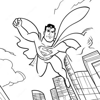 Superhero Superman Flying Coloring Page 61584-48738