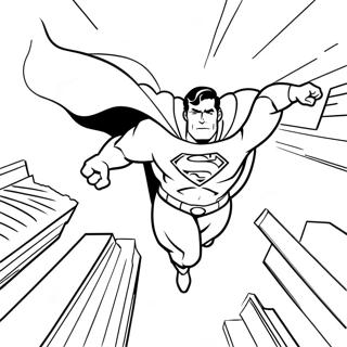 Superhero Superman Flying Coloring Page 61584-48740