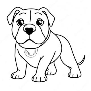 Playful American Bulldog Coloring Page 61594-48741