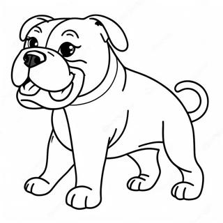 Playful American Bulldog Coloring Page 61594-48742