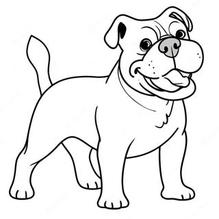 Playful American Bulldog Coloring Page 61594-48743