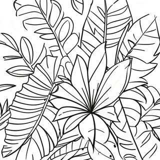 Tropical Leaves Coloring Page 61634-48773