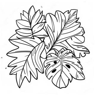 Tropical Leaves Coloring Page 61634-48775