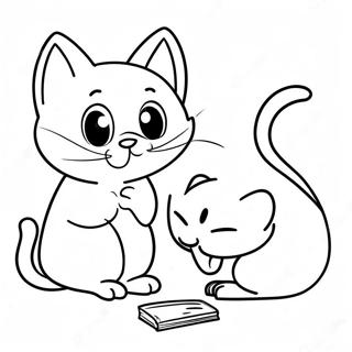 Cat And Mouse Coloring Page 61653-48781