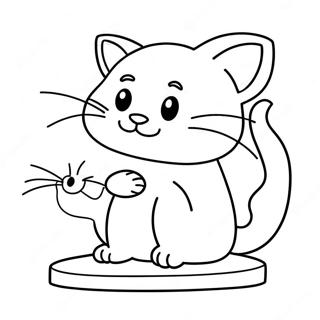 Cat And Mouse Coloring Page 61653-48782