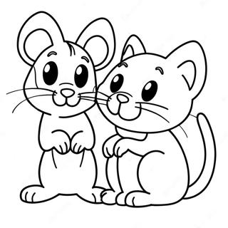 Cat And Mouse Coloring Page 61653-48783