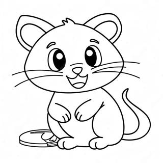 Playful Cat And Sneaky Mouse Coloring Page 61654-48789