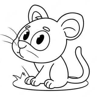 Playful Cat And Sneaky Mouse Coloring Page 61654-48791