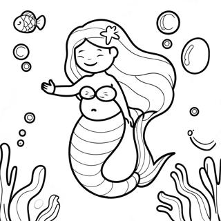 Pregnant Mermaid Underwater Scene Coloring Page 61733-48845