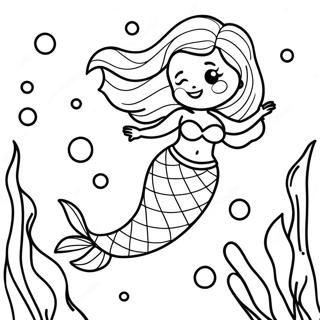 Pregnant Mermaid Underwater Scene Coloring Page 61733-48847