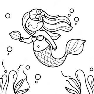 Pregnant Mermaid Underwater Scene Coloring Page 61733-48848