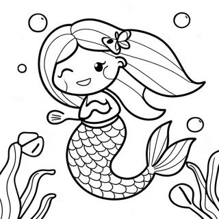 Pregnant Mermaid With Colorful Fish Coloring Page 61734-48853