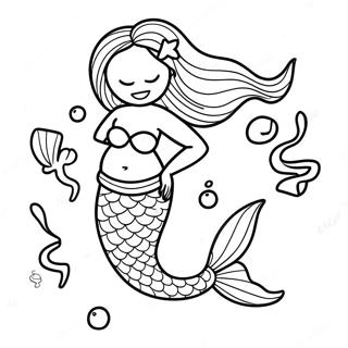 Pregnant Mermaid With Colorful Fish Coloring Page 61734-48854