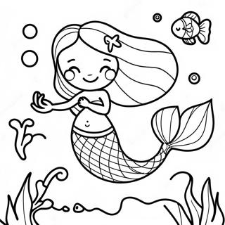 Pregnant Mermaid With Colorful Fish Coloring Page 61734-48856