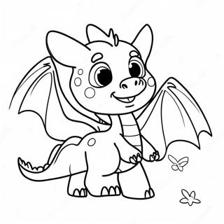 Cute Wish Dragon Flying Coloring Page 61744-48870