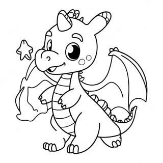 Cute Wish Dragon Flying Coloring Page 61744-48872