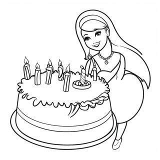 Barbie Cake Decorating Coloring Page 61763-48863