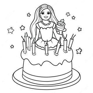 Barbie Birthday Cake Coloring Page 61764-48881