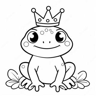 Cute Sweet Frog With A Crown Coloring Page 61844-48933