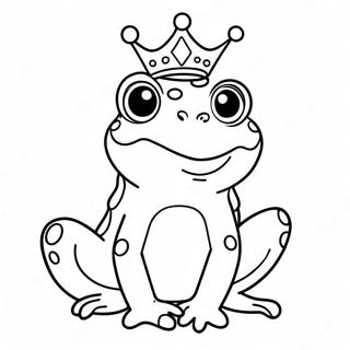 Cute Sweet Frog With A Crown Coloring Page 61844-48934