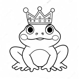 Cute Sweet Frog With A Crown Coloring Page 61844-48935