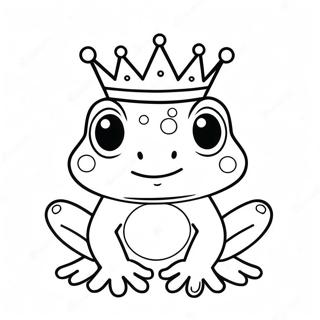 Cute Sweet Frog With A Crown Coloring Page 61844-48936