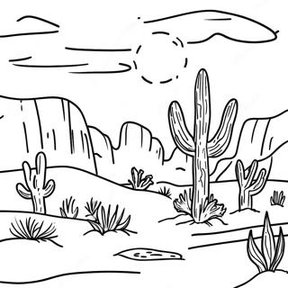 Southwest Desert Landscape Coloring Page 61923-49002