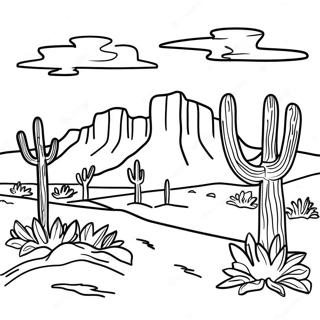 Southwest Desert Landscape Coloring Page 61923-49004