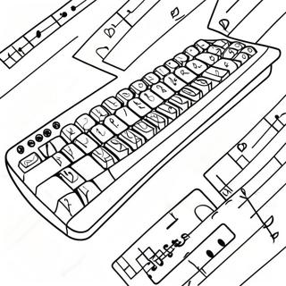 Colorful Keyboard With Musical Notes Coloring Page 61954-49032