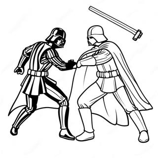 Luke Skywalker Vs Darth Vader Coloring Pages