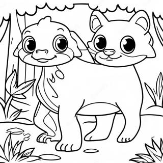 Colorful Jungle Animals Coloring Page 61994-49042