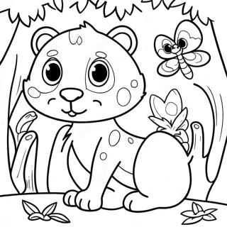 Colorful Jungle Animals Coloring Page 61994-49043