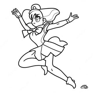 Sailor Jupiter In Een Dynamische Houding Kleurplaat 62034-49081