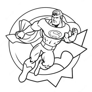 Página Para Colorir Do Emblema Dinâmico De Super-Herói 62144-49182