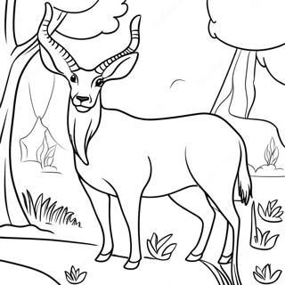 Graceful Antelope In The Wild Coloring Page 62164-49197