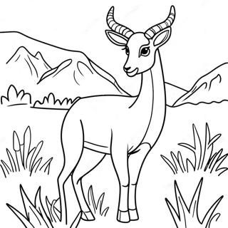 Graceful Antelope In The Wild Coloring Page 62164-49199