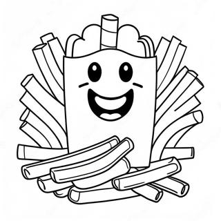 Cute French Fries With Smiley Face Coloring Page 62204-49226