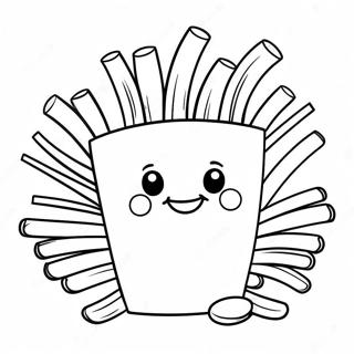 Cute French Fries With Smiley Face Coloring Page 62204-49227