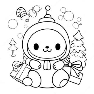 Christmas Sanrio Coloring Pages