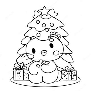 Page À Colorier De L'arbre De Noël Hello Kitty 6221-4949